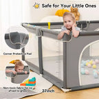 GOTGELIF Box per Bambini 4 Pannelli 79x71 Ampio e Sicuro Box Portatile