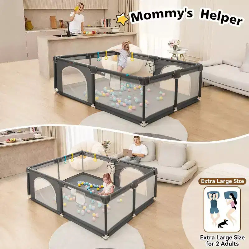 GOTGELIF Box per Bambini 4 Pannelli 79x71 Ampio e Sicuro Box Portatile