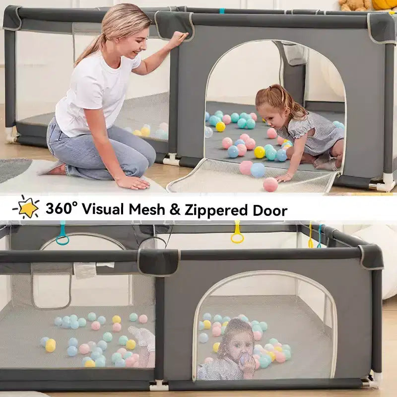 GOTGELIF Box per Bambini 4 Pannelli 79x71 Ampio e Sicuro Box Portatile