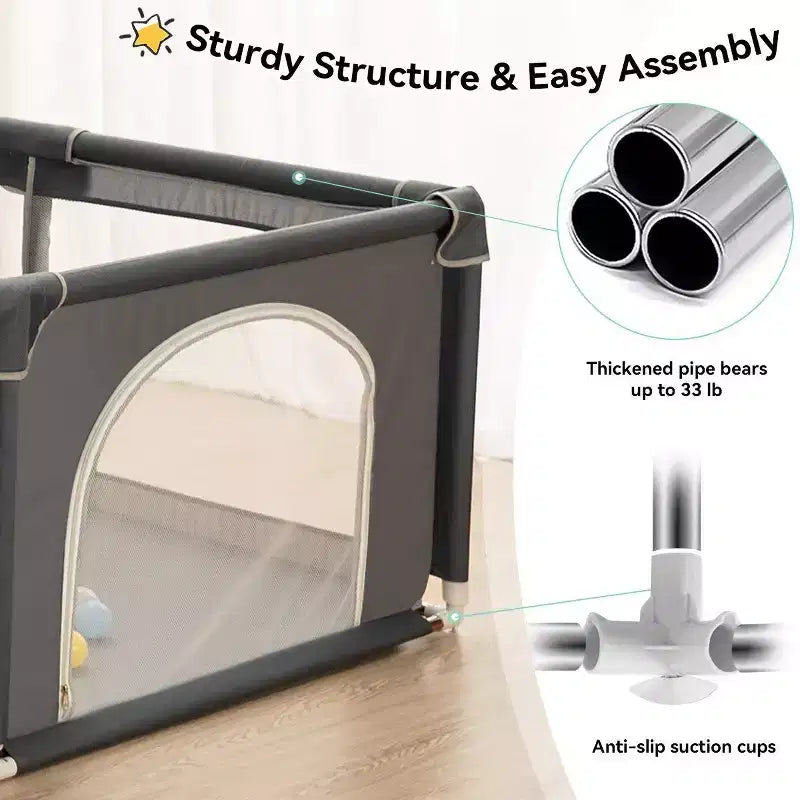 GOTGELIF Box per Bambini 4 Pannelli 79x71 Ampio e Sicuro Box Portatile