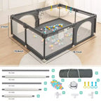 GOTGELIF Box per Bambini 4 Pannelli 79x71 Ampio e Sicuro Box Portatile
