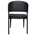 LeisureMod Aspen Series Sedie da pranzo imbottite set da 2 con sedili in pelle e telaio e gambe in ferro nero, moderne per cucina, sala da pranzo, caffè