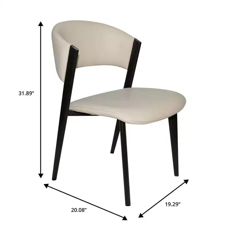 LeisureMod Aspen Series Sedie da pranzo imbottite set da 2 con sedili in pelle e telaio e gambe in ferro nero, moderne per cucina, sala da pranzo, caffè