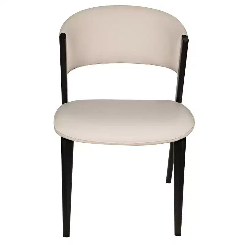 LeisureMod Aspen Series Sedie da pranzo imbottite set da 2 con sedili in pelle e telaio e gambe in ferro nero, moderne per cucina, sala da pranzo, caffè