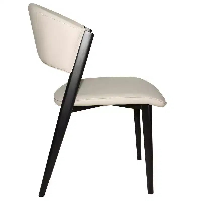 LeisureMod Aspen Series Sedie da pranzo imbottite set da 2 con sedili in pelle e telaio e gambe in ferro nero, moderne per cucina, sala da pranzo, caffè