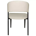 LeisureMod Aspen Series Sedie da pranzo imbottite set da 2 con sedili in pelle e telaio e gambe in ferro nero, moderne per cucina, sala da pranzo, caffè