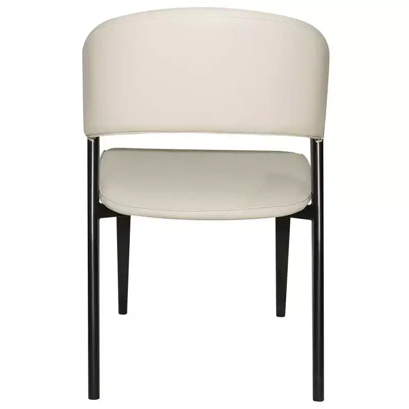 LeisureMod Aspen Series Sedie da pranzo imbottite set da 2 con sedili in pelle e telaio e gambe in ferro nero, moderne per cucina, sala da pranzo, caffè