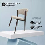LeisureMod Aspen Series Sedie da pranzo imbottite set da 2 con sedili in pelle e telaio e gambe in ferro nero, moderne per cucina, sala da pranzo, caffè