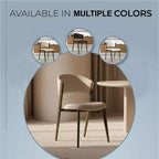 LeisureMod Aspen Series Sedie da pranzo imbottite set da 2 con sedili in pelle e telaio e gambe in ferro nero, moderne per cucina, sala da pranzo, caffè
