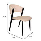 LeisureMod Aspen Series Sedie da pranzo imbottite set da 2 con sedili in pelle e telaio e gambe in ferro nero, moderne per cucina, sala da pranzo, caffè