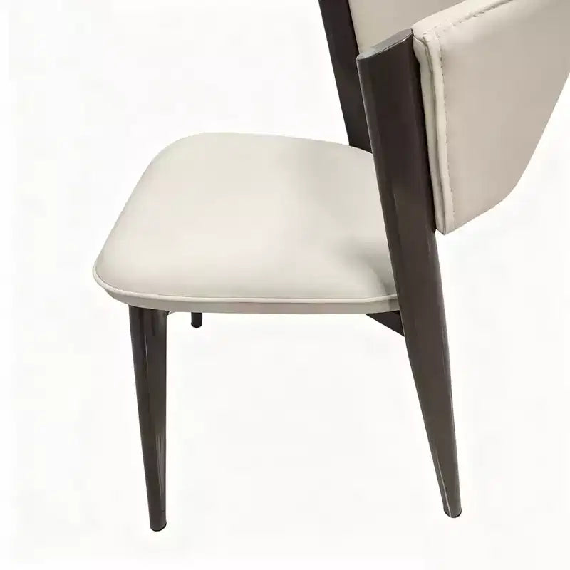 LeisureMod Aspen Series Sedie da pranzo imbottite set da 2 con sedili in pelle e telaio e gambe in ferro nero, moderne per cucina, sala da pranzo, caffè