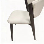 LeisureMod Aspen Series Sedie da pranzo imbottite set da 2 con sedili in pelle e telaio e gambe in ferro nero, moderne per cucina, sala da pranzo, caffè