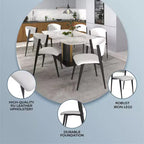 LeisureMod Aspen Series Sedie da pranzo imbottite set da 2 con sedili in pelle e telaio e gambe in ferro nero, moderne per cucina, sala da pranzo, caffè