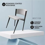 LeisureMod Aspen Series Sedie da pranzo imbottite set da 2 con sedili in pelle e telaio e gambe in ferro nero, moderne per cucina, sala da pranzo, caffè