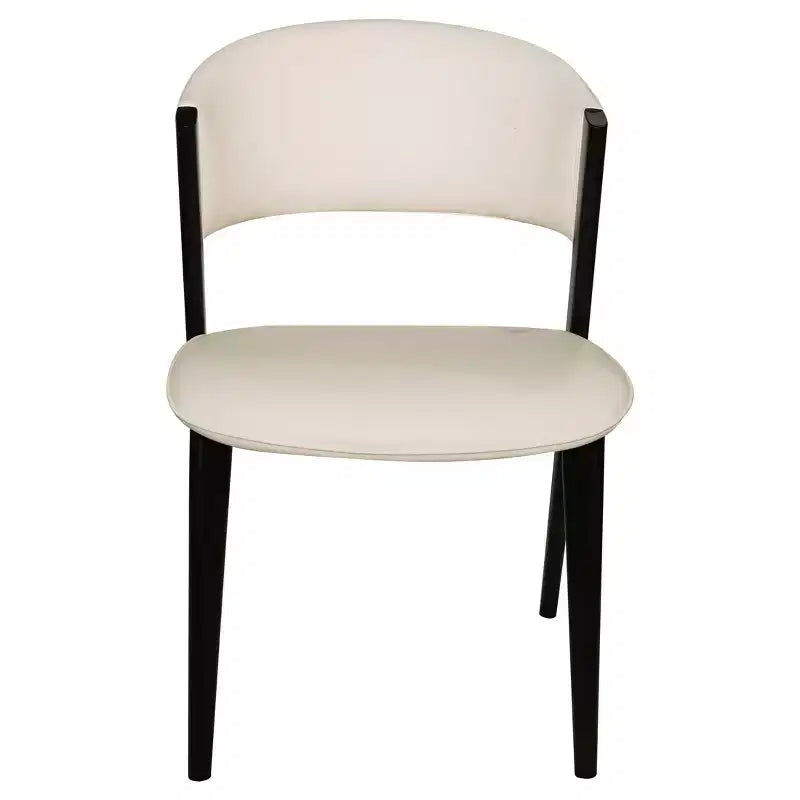LeisureMod Aspen Series Sedie da pranzo imbottite set da 2 con sedili in pelle e telaio e gambe in ferro nero, moderne per cucina, sala da pranzo, caffè