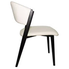 LeisureMod Aspen Series Sedie da pranzo imbottite set da 2 con sedili in pelle e telaio e gambe in ferro nero, moderne per cucina, sala da pranzo, caffè