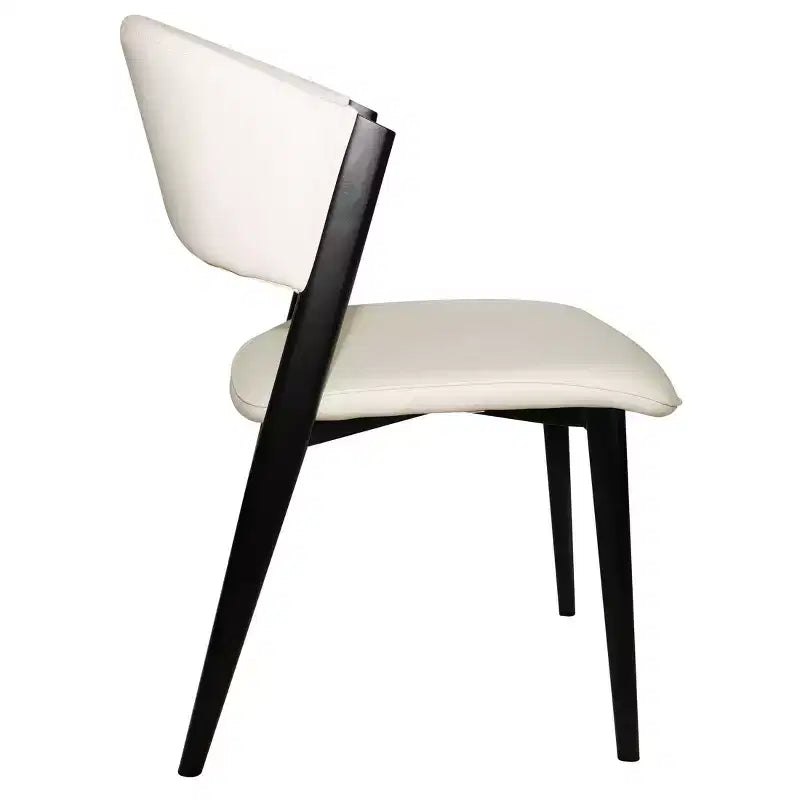 LeisureMod Aspen Series Sedie da pranzo imbottite set da 2 con sedili in pelle e telaio e gambe in ferro nero, moderne per cucina, sala da pranzo, caffè