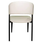 LeisureMod Aspen Series Sedie da pranzo imbottite set da 2 con sedili in pelle e telaio e gambe in ferro nero, moderne per cucina, sala da pranzo, caffè