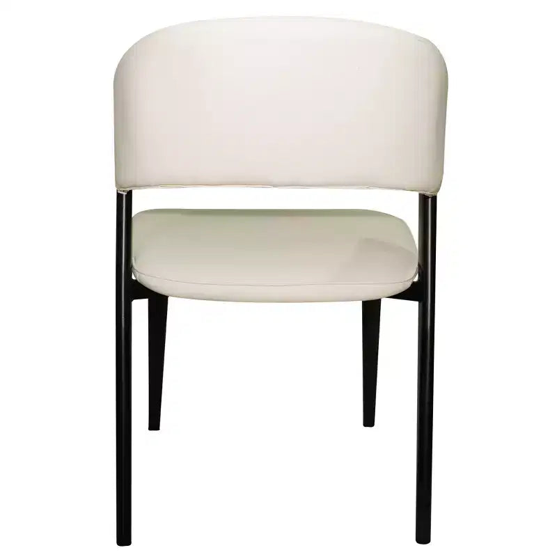 LeisureMod Aspen Series Sedie da pranzo imbottite set da 2 con sedili in pelle e telaio e gambe in ferro nero, moderne per cucina, sala da pranzo, caffè