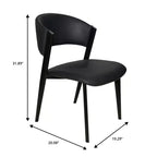 LeisureMod Aspen Series Sedie da pranzo imbottite set da 2 con sedili in pelle e telaio e gambe in ferro nero, moderne per cucina, sala da pranzo, caffè