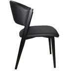 LeisureMod Aspen Series Sedie da pranzo imbottite set da 2 con sedili in pelle e telaio e gambe in ferro nero, moderne per cucina, sala da pranzo, caffè