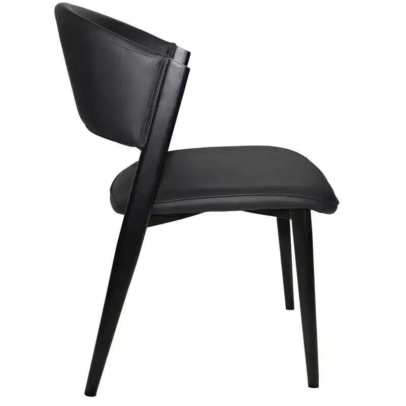 LeisureMod Aspen Series Sedie da pranzo imbottite set da 2 con sedili in pelle e telaio e gambe in ferro nero, moderne per cucina, sala da pranzo, caffè