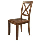 Set da pranzo ad angolo Whisen da 3 pezzi con tavolo in legno con alette a ribalta e 2 sedie con schienale a X