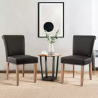 Subrtex Leather Anchor Sedie da pranzo per interni borchiate, set da 2, sedie moderne per la casa di metà secolo