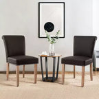 Subrtex Leather Anchor Sedie da pranzo per interni borchiate, set da 2, sedie moderne per la casa di metà secolo