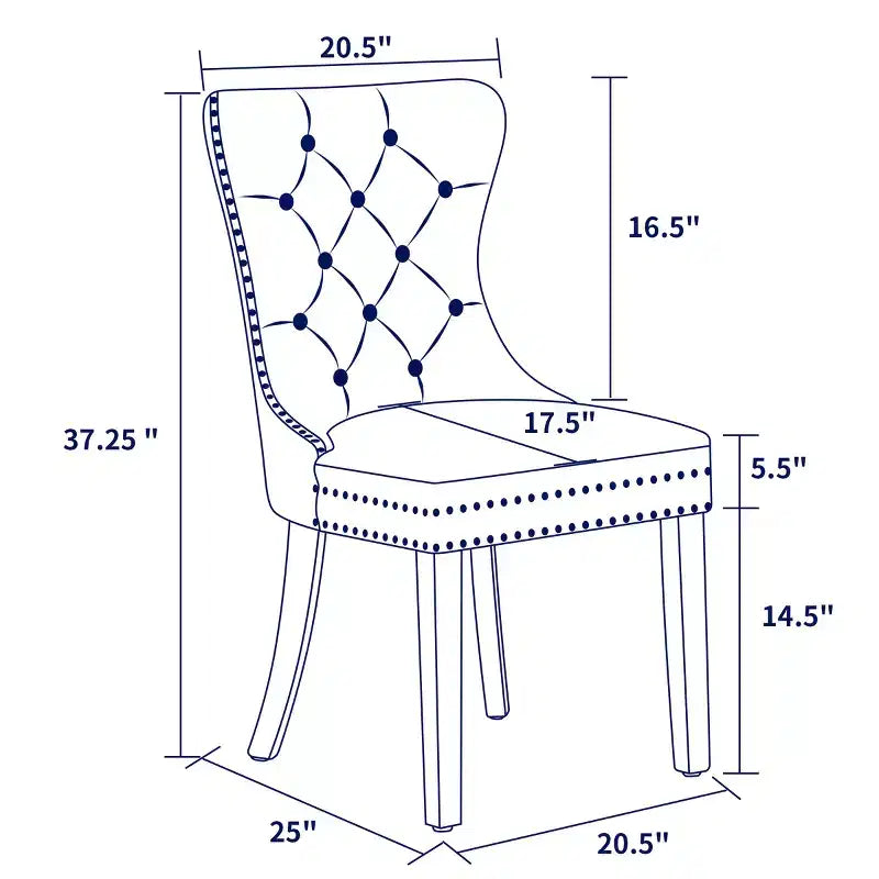Subrtex Set di 2 Sedie da Pranzo per Interni Imbottite in Pelle con Bottoni a Capitonnè, Sedie Moderne Mid-Century per la Casa
