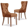 Subrtex Set di 2 Sedie da Pranzo per Interni Imbottite in Pelle con Bottoni a Capitonnè, Sedie Moderne Mid-Century per la Casa