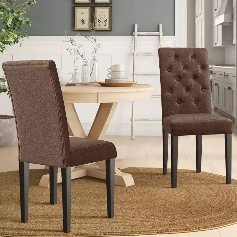 Sedia da pranzo imbottita Parsons Subrtex in tessuto di lino, set da 2