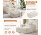 GDFStudio Valerie 62,5 D Poltrona a sacco oversize in velluto a coste, Poltrona lounge singola imbottita con pouf
