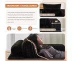 GDFStudio Valerie 62,5 D Poltrona a sacco oversize in velluto a coste, Poltrona lounge singola imbottita con pouf