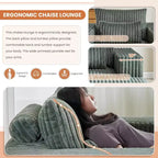 GDFStudio Valerie 62,5 D Poltrona a sacco oversize in velluto a coste, Poltrona lounge singola imbottita con pouf