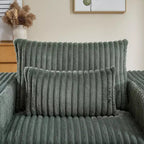 GDFStudio Valerie 62,5 D Poltrona a sacco oversize in velluto a coste, Poltrona lounge singola imbottita con pouf