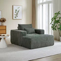 GDFStudio Valerie 62.5 D Corduroy Oversized Armchair, Upholstered Single Sofa Lounge Chair with Ottoman
