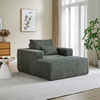 GDFStudio Valerie 62.5 D Corduroy Oversized Armchair, Upholstered Single Sofa Lounge Chair with Ottoman