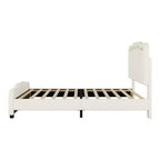 Letto a piattaforma imbottito Whisen Twin Size con testiera curva, regolabile in altezza e strisce luminose a LED