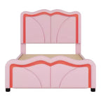 Letto a piattaforma imbottito Whisen Twin Size con testiera curva, regolabile in altezza e strisce luminose a LED