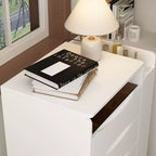 Famapy Tavolino da Trucco Pieghevole Bianco con Contenitore Design Tutto-in-Uno Scomparti Organizer a Scorrimento Laterale