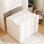 Famapy Tavolino da Trucco Pieghevole Bianco con Contenitore Design Tutto-in-Uno Scomparti Organizer a Scorrimento Laterale