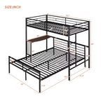 Letto a Castello in Metallo Whisen Twin Over Full con Scrivania e Scala