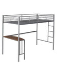 Letto a Castello in Metallo Whisen Twin Over Full con Scrivania e Scala
