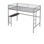 Letto a Castello in Metallo Whisen Twin Over Full con Scrivania e Scala