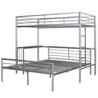 Letto a Castello in Metallo Whisen Twin Over Full con Scrivania e Scala