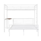 Letto a Castello in Metallo Whisen Twin Over Full con Scrivania e Scala