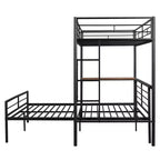 Letto a Castello in Metallo Whisen Twin Over Full con Scrivania e Scala