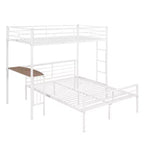 Letto a Castello in Metallo Whisen Twin Over Full con Scrivania e Scala