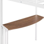 Letto a Castello in Metallo Whisen Twin Over Full con Scrivania e Scala